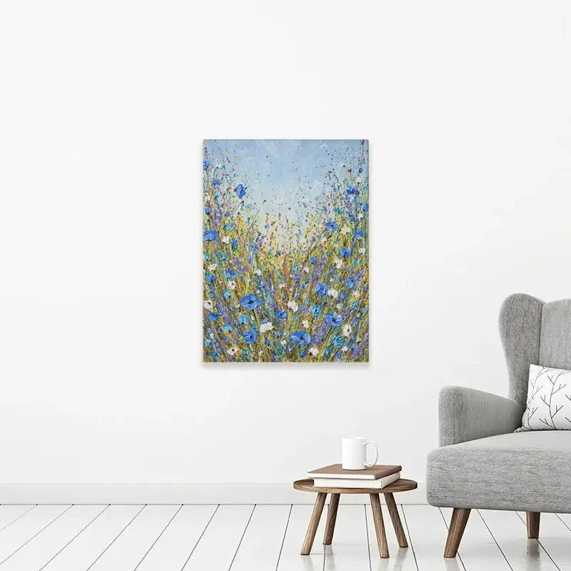 Calming Blue Flowers Canvas Print Calming Blue Flowers Canvas Print wall art product Olga Tkachyk