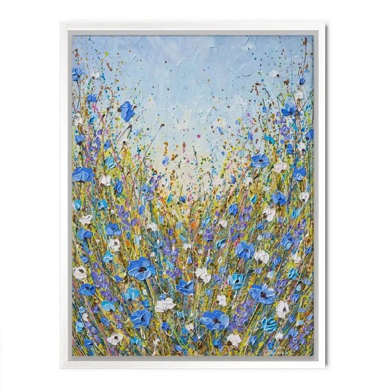 Calming Blue Flowers Canvas Print Calming Blue Flowers Canvas Print wall art product Olga Tkachyk