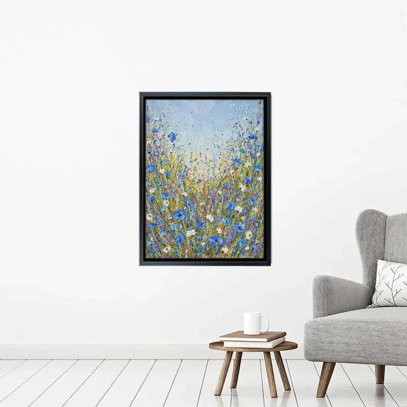 Calming Blue Flowers Canvas Print Calming Blue Flowers Canvas Print wall art product Olga Tkachyk