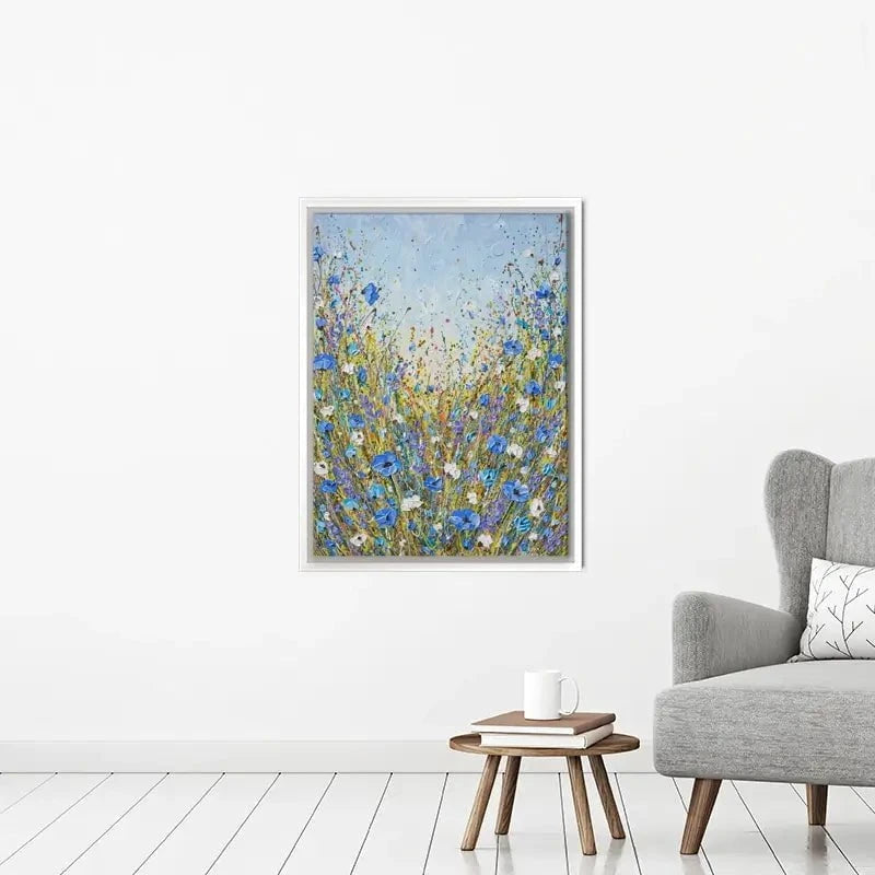 Calming Blue Flowers Canvas Print Calming Blue Flowers Canvas Print wall art product Olga Tkachyk