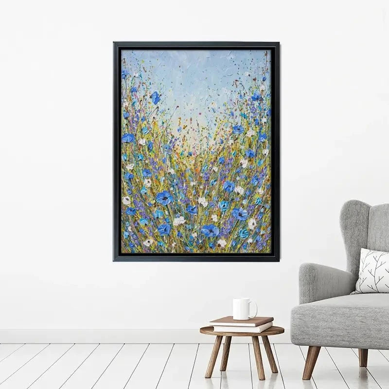 Calming Blue Flowers Canvas Print Calming Blue Flowers Canvas Print wall art product Olga Tkachyk