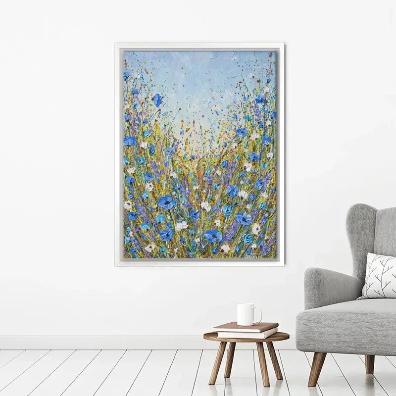 Calming Blue Flowers Canvas Print Calming Blue Flowers Canvas Print wall art product Olga Tkachyk