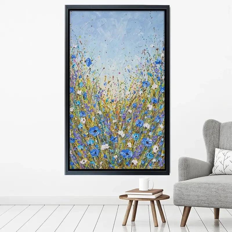 Calming Blue Flowers Canvas Print Calming Blue Flowers Canvas Print wall art product Olga Tkachyk