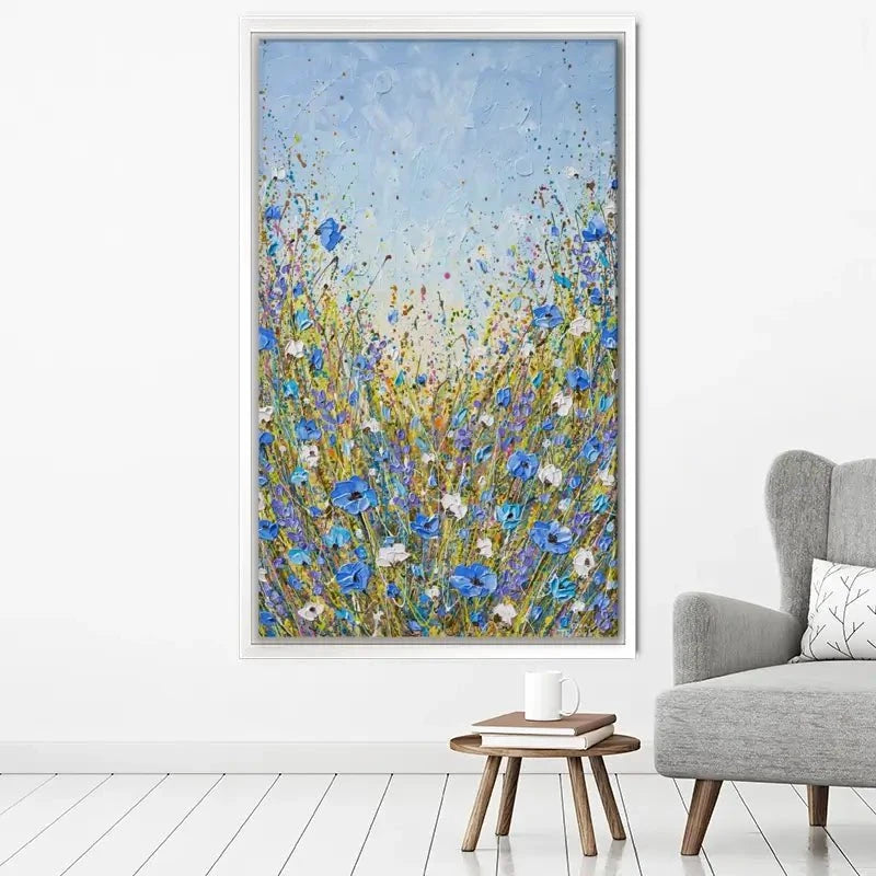 Calming Blue Flowers Canvas Print Calming Blue Flowers Canvas Print wall art product Olga Tkachyk