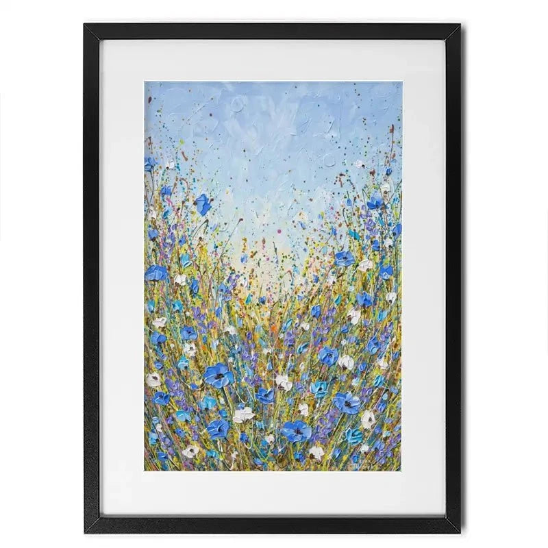 Calming Blue Flowers Framed Art Print Calming Blue Flowers Framed Art Print wall art product Olga Tkachyk