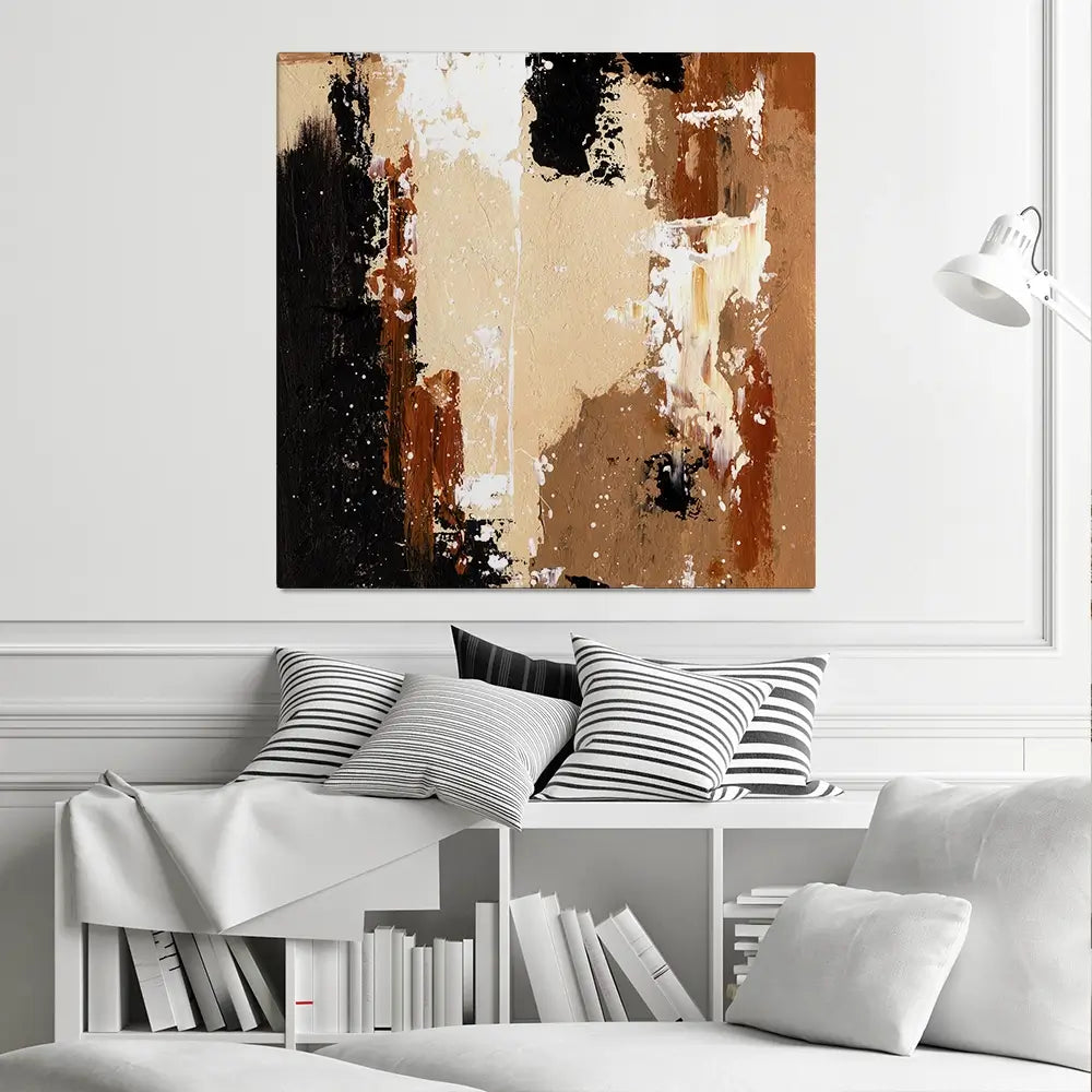 Cappuccino Abstract Square Canvas Print Cappuccino Abstract Square Canvas Print wall art product Art Print Shop