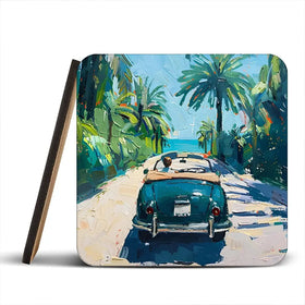 Car On The Beach Coaster Set Car On The Beach Coaster Set wall art product Elena Avanesova