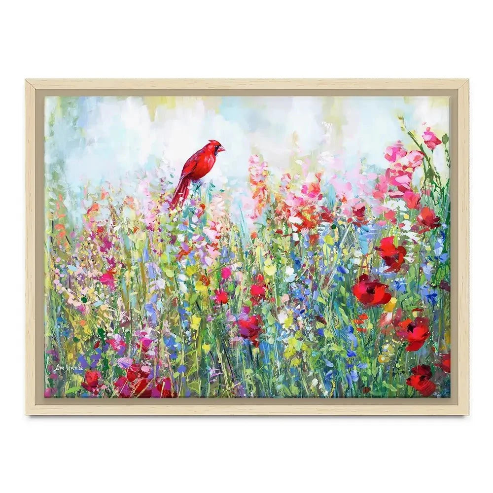 Cardinal Among The Wildflowers Canvas Print Cardinal Among The Wildflowers Canvas Print wall art product Leon Devenice