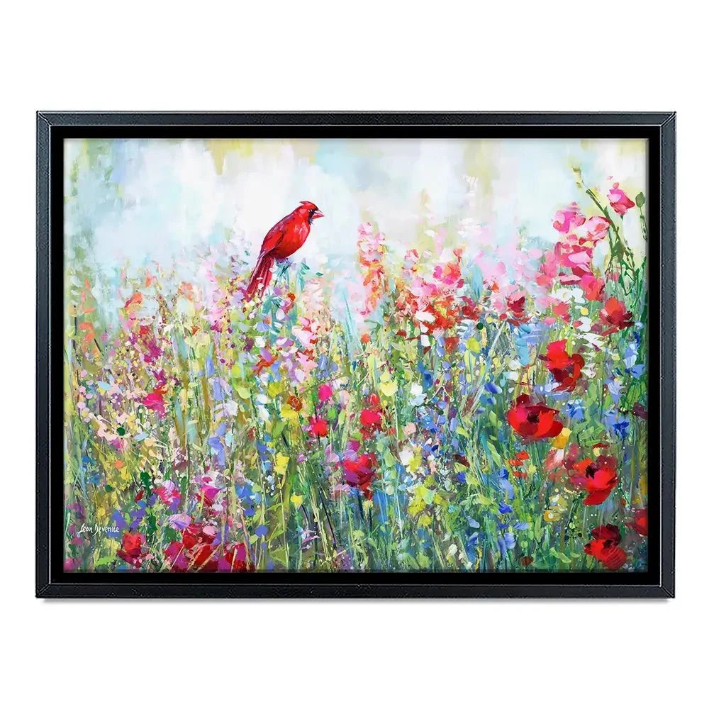 Cardinal Among The Wildflowers Canvas Print Cardinal Among The Wildflowers Canvas Print wall art product Leon Devenice