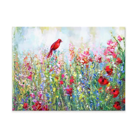 Cardinal Among The Wildflowers Canvas Print Cardinal Among The Wildflowers Canvas Print wall art product Leon Devenice