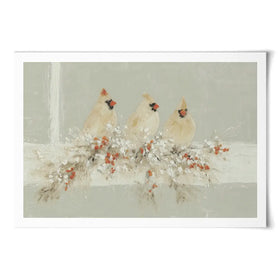 Cardinal Berry Garland Art Print Cardinal Berry Garland Art Print wall art product Chromatic Storm Studio