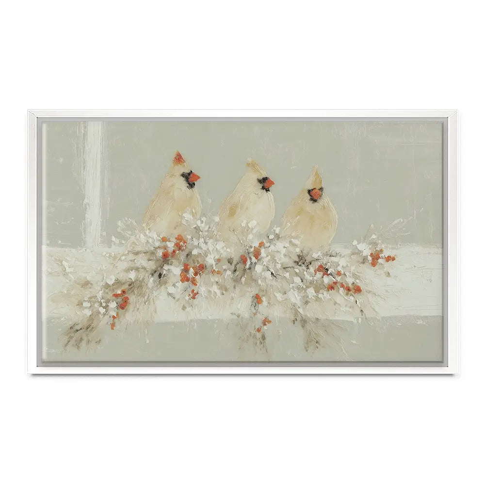 Cardinal Berry Garland Canvas Print Cardinal Berry Garland Canvas Print wall art product Chromatic Storm Studio