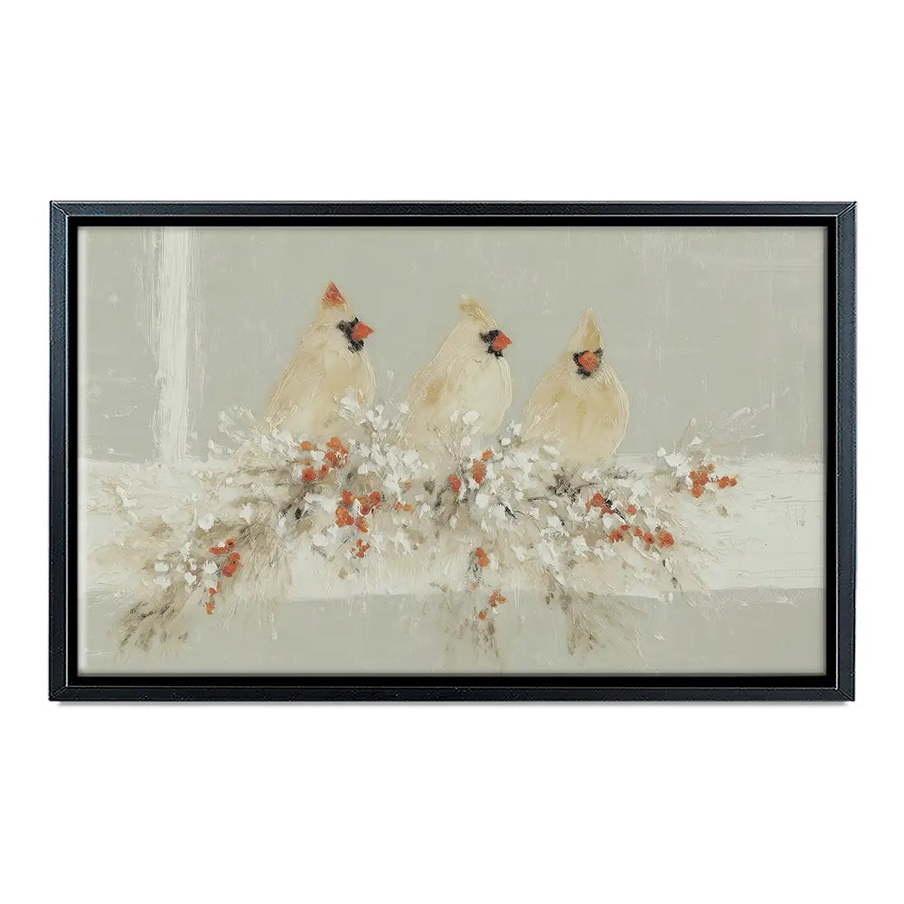 Cardinal Berry Garland Canvas Print Cardinal Berry Garland Canvas Print wall art product Chromatic Storm Studio