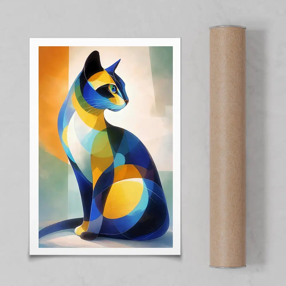 Cat Cubism Art Print Cat Cubism Art Print wall art product David Alexander Elder