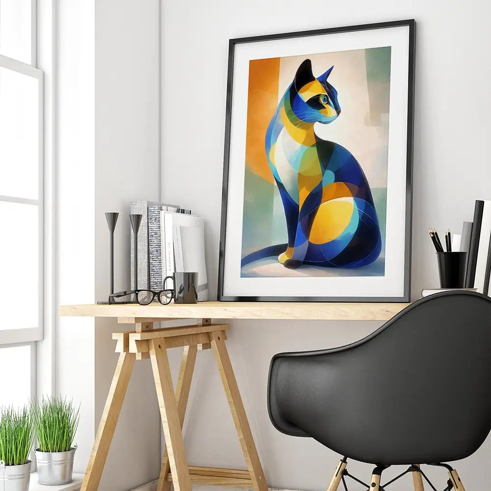 Cat Cubism Framed Art Print Cat Cubism Framed Art Print wall art product David Alexander Elder