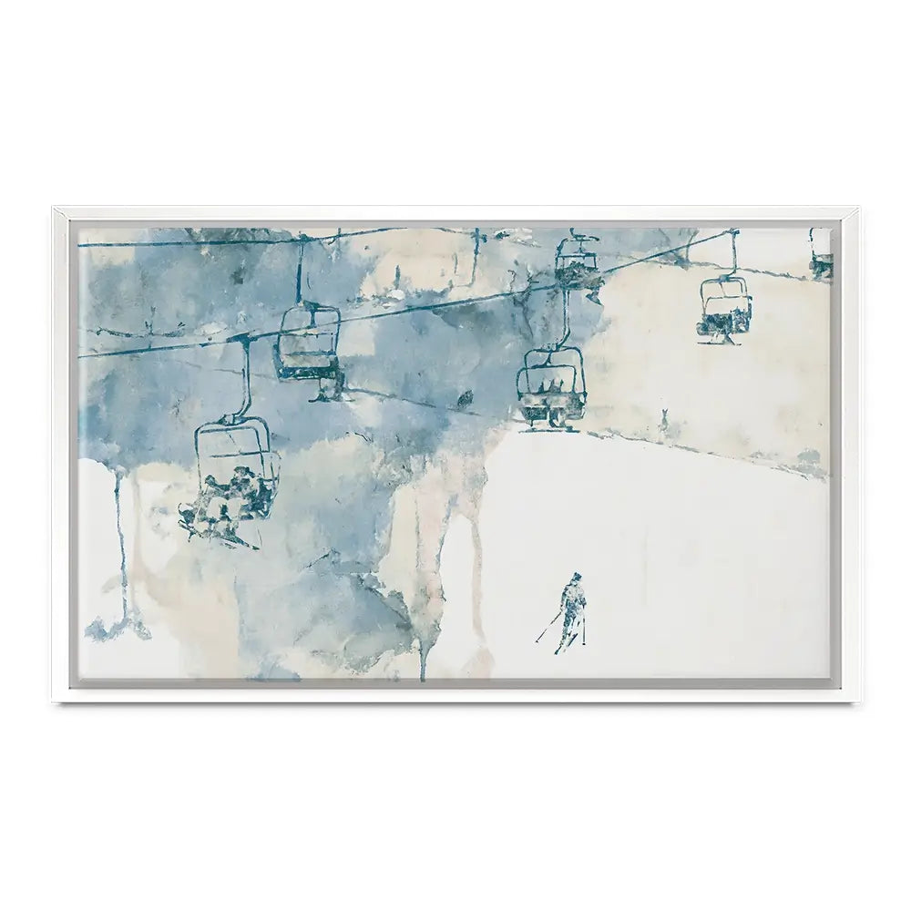 Chairlift And Solitary Skier Canvas Print Chairlift And Solitary Skier Canvas Print wall art product Chromatic Storm Studio