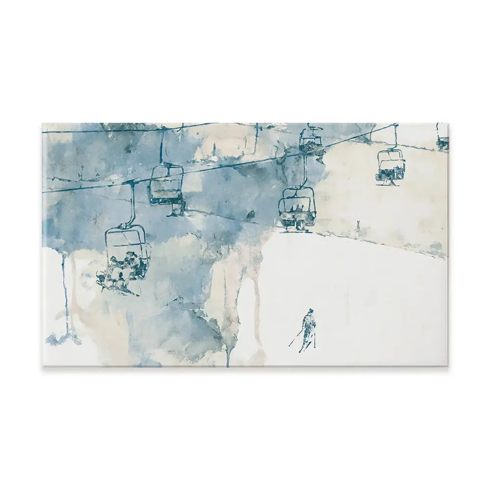 Chairlift And Solitary Skier Canvas Print Chairlift And Solitary Skier Canvas Print wall art product Chromatic Storm Studio