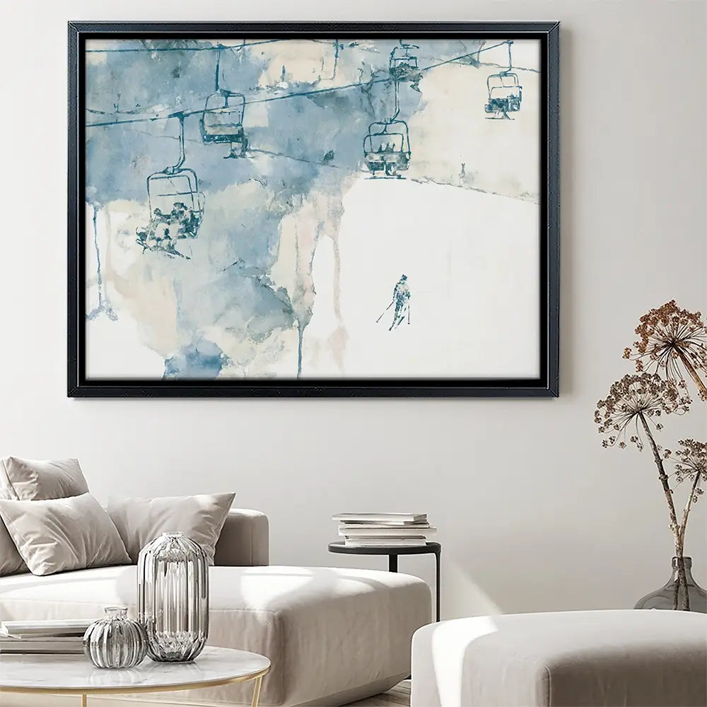 Chairlift And Solitary Skier Canvas Print Chairlift And Solitary Skier Canvas Print wall art product Chromatic Storm Studio