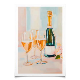Champagne And Flowers Art Print Champagne And Flowers Art Print wall art product LSR Design Studio - Independent