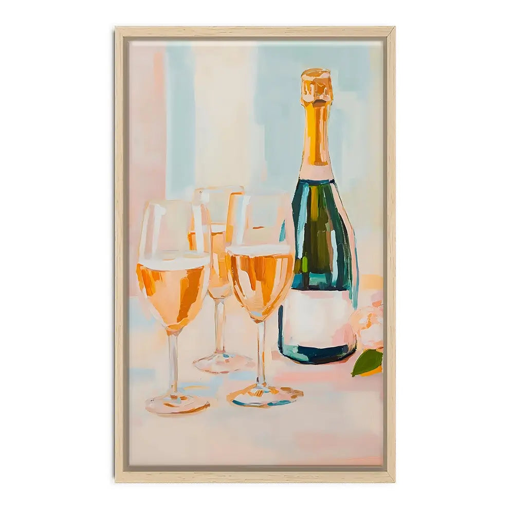 Champagne And Flowers Canvas Print Champagne And Flowers Canvas Print wall art product LSR Design Studio - Independent