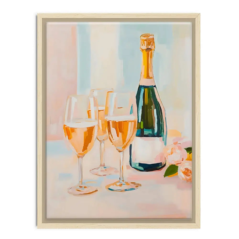 Champagne And Flowers Canvas Print Champagne And Flowers Canvas Print wall art product LSR Design Studio - Independent