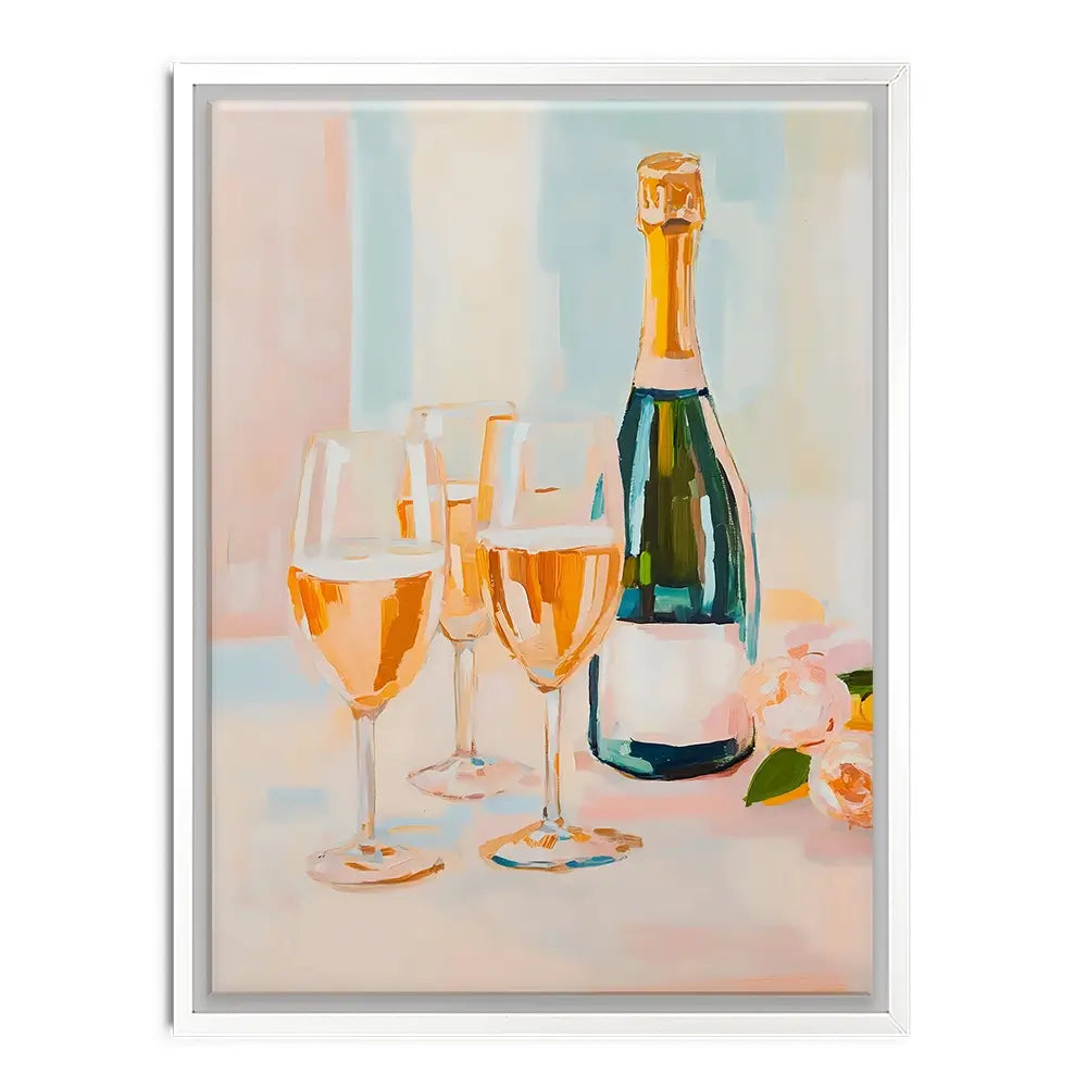 Champagne And Flowers Canvas Print Champagne And Flowers Canvas Print wall art product LSR Design Studio - Independent