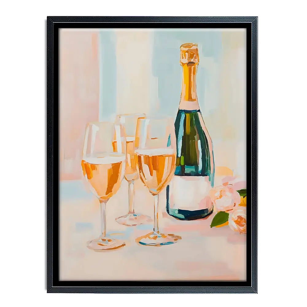 Champagne And Flowers Canvas Print Champagne And Flowers Canvas Print wall art product LSR Design Studio - Independent