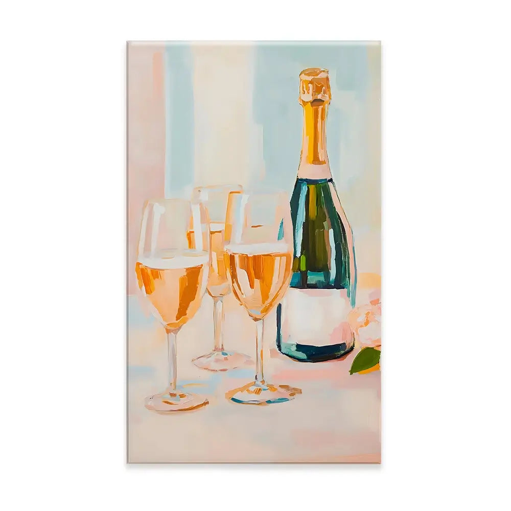 Champagne And Flowers Canvas Print Champagne And Flowers Canvas Print wall art product LSR Design Studio - Independent