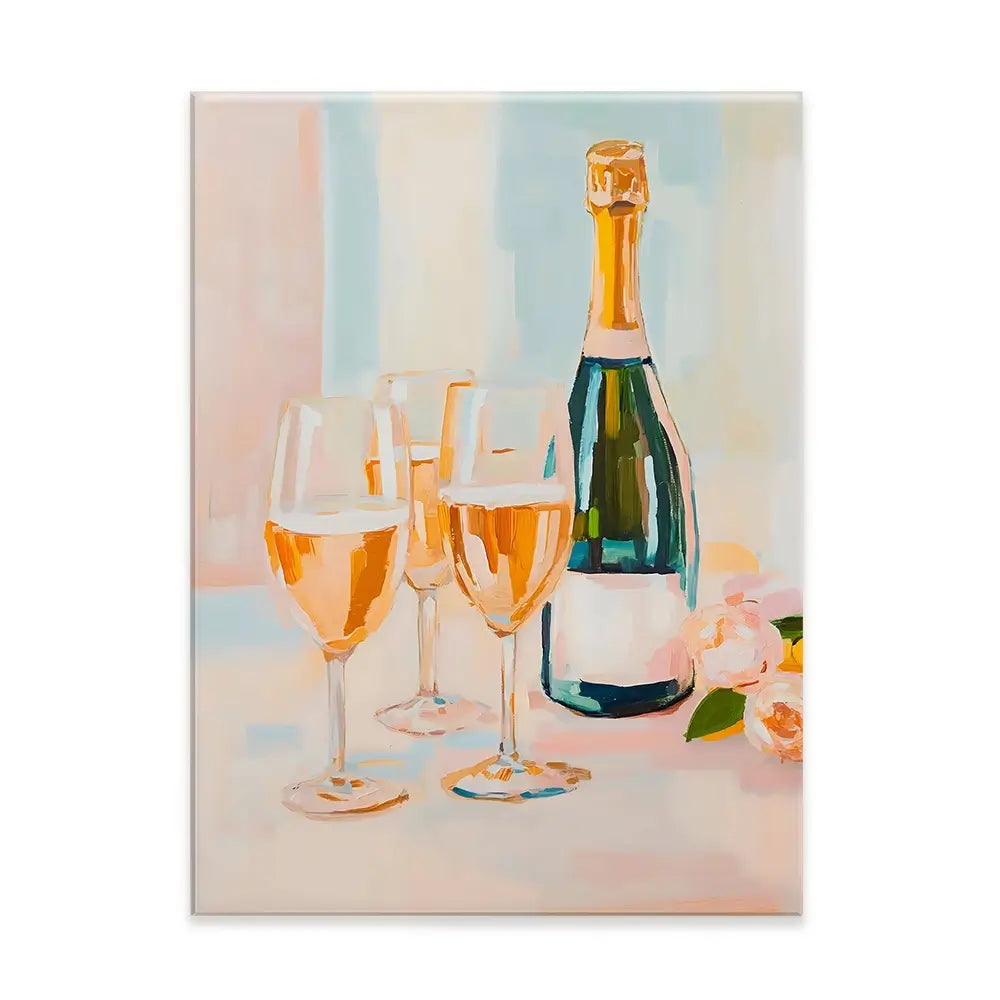 Champagne And Flowers Canvas Print Champagne And Flowers Canvas Print wall art product LSR Design Studio - Independent