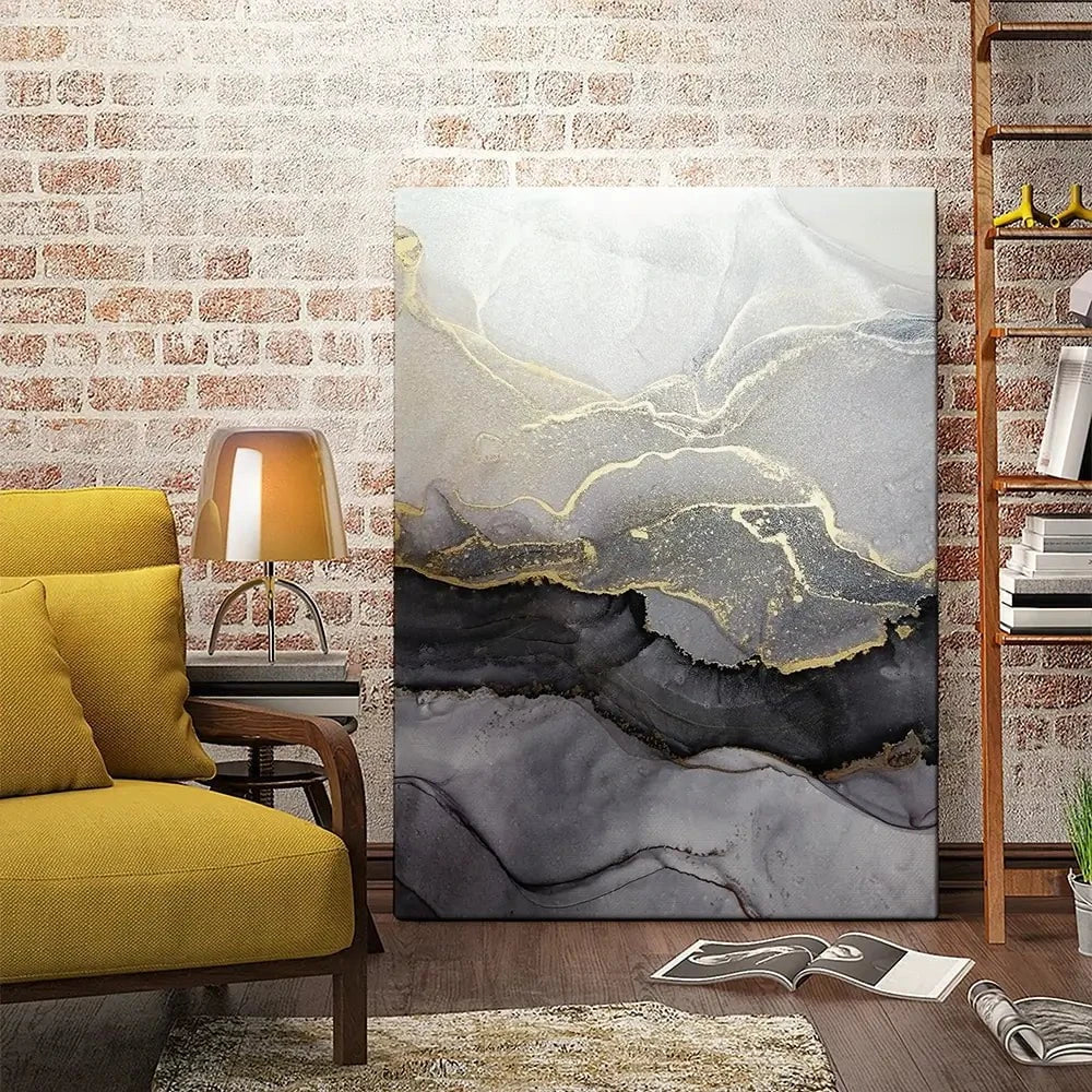 Charcoal Marble Abstract Canvas Print Charcoal Marble Abstract Canvas Print wall art product coldsun777 / Shutterstock