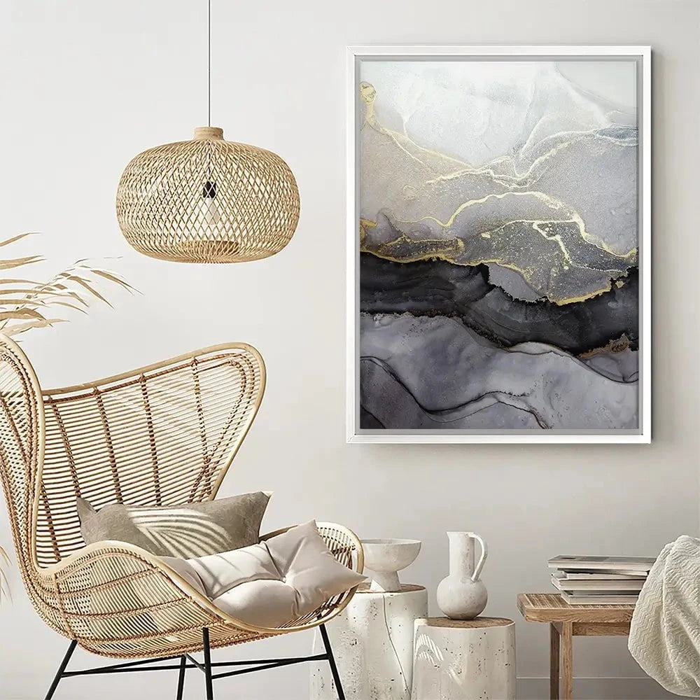 Charcoal Marble Abstract Canvas Print Charcoal Marble Abstract Canvas Print wall art product coldsun777 / Shutterstock