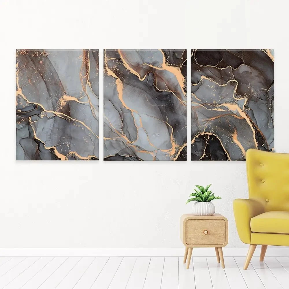 Charcoal Marble Trio Canvas Print Charcoal Marble Trio Canvas Print wall art product djero.adlibeshe / Shutterstock