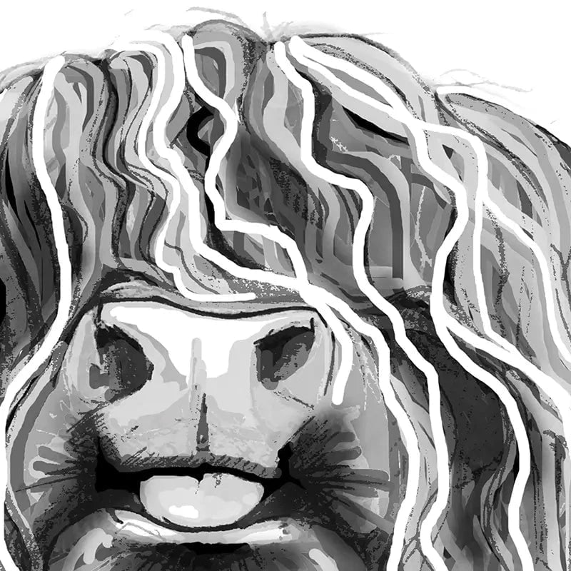 Cheeky Black And White Highland Cow Art Print Cheeky Black And White Highland Cow Art Print wall art product Independent
