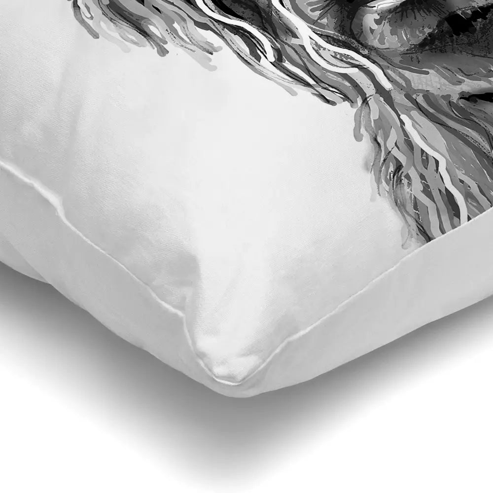 Cheeky Black And White Highland Cow Cushion Cheeky Black And White Highland Cow Cushion wall art product Art Print Shop
