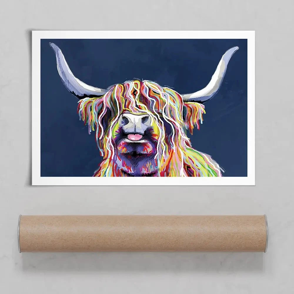Cheeky Coo In Navy Blue Art Print Cheeky Coo In Navy Blue Art Print wall art product Independent