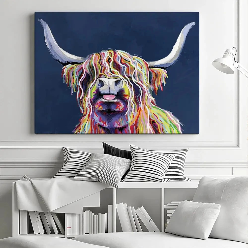 Cheeky Coo In Navy Blue Canvas Print Cheeky Coo In Navy Blue Canvas Print wall art product Independent
