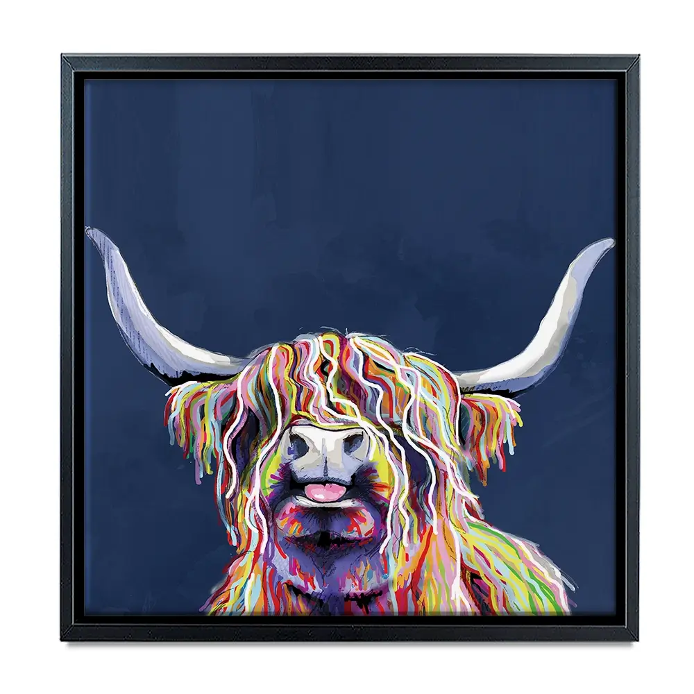 Cheeky Coo In Navy Blue Square Canvas Print Cheeky Coo In Navy Blue Square Canvas Print wall art product Independent