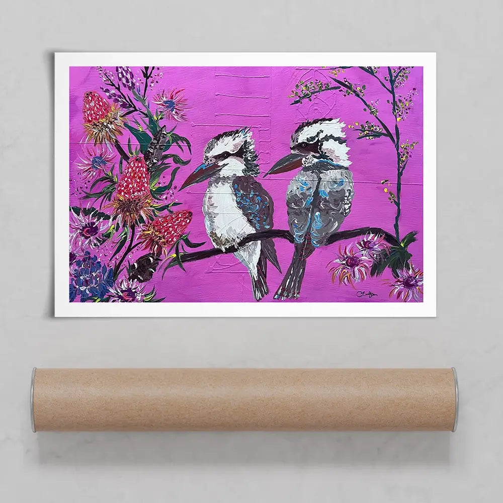 Cheeky Kookaburras Art Print Cheeky Kookaburras Art Print wall art product Jo Mulligan