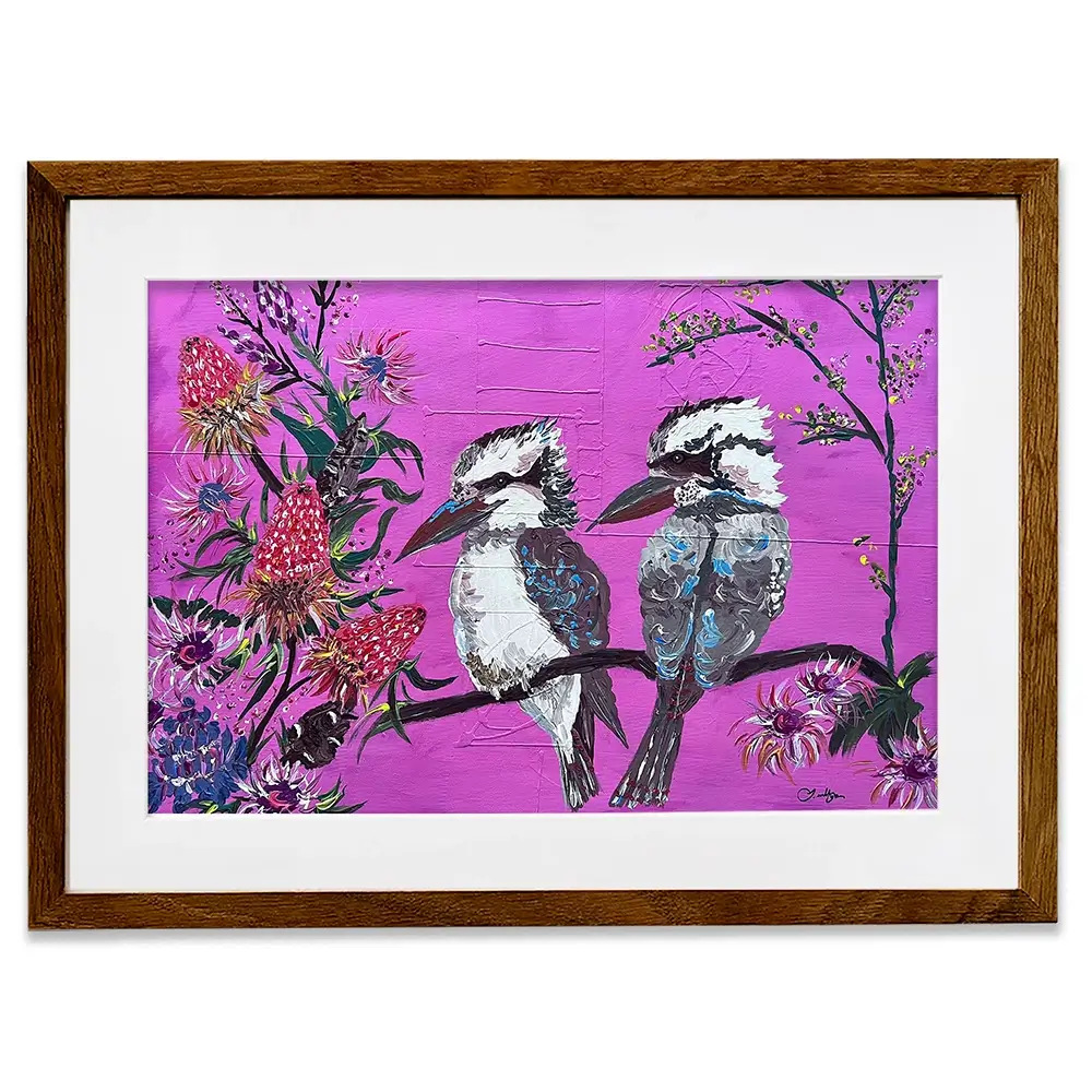 Cheeky Kookaburras Framed Art Print Cheeky Kookaburras Framed Art Print wall art product Jo Mulligan