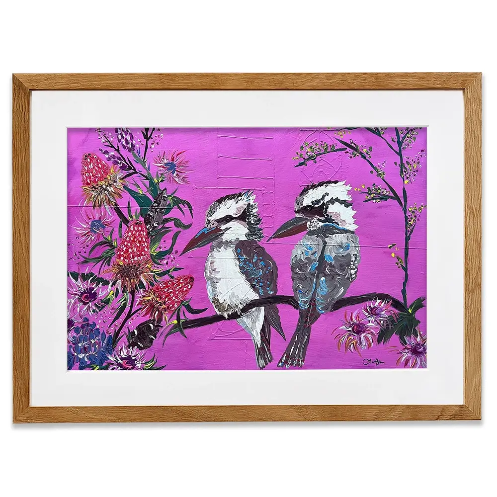 Cheeky Kookaburras Framed Art Print Cheeky Kookaburras Framed Art Print wall art product Jo Mulligan