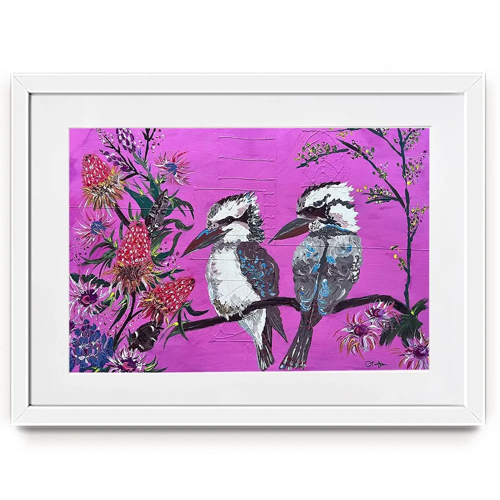 Cheeky Kookaburras Framed Art Print Cheeky Kookaburras Framed Art Print wall art product Jo Mulligan