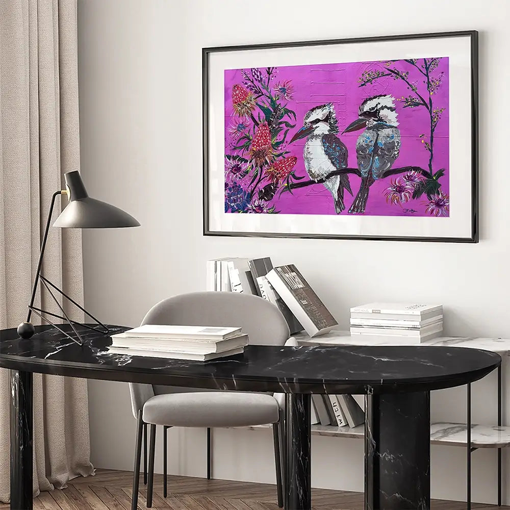 Cheeky Kookaburras Framed Art Print Cheeky Kookaburras Framed Art Print wall art product Jo Mulligan