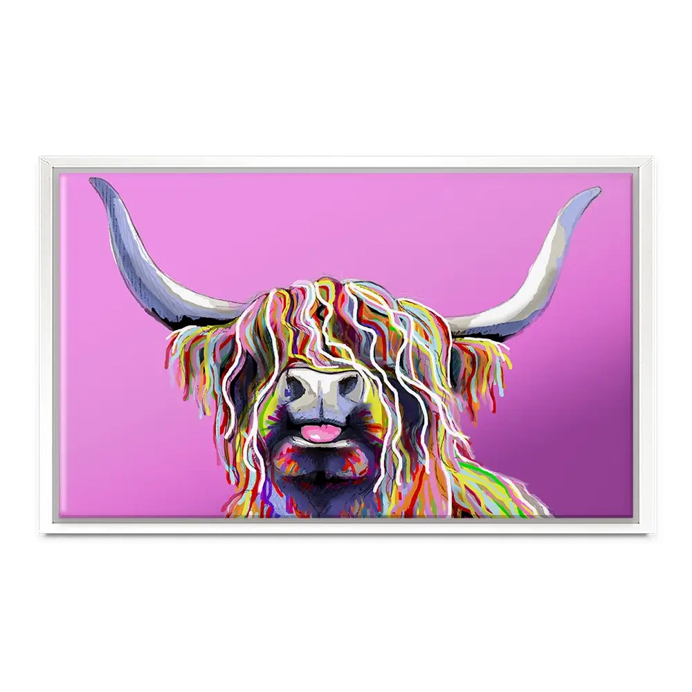 Cheeky Pink Highland Cow Canvas Print Cheeky Pink Highland Cow Canvas Print wall art product Independent