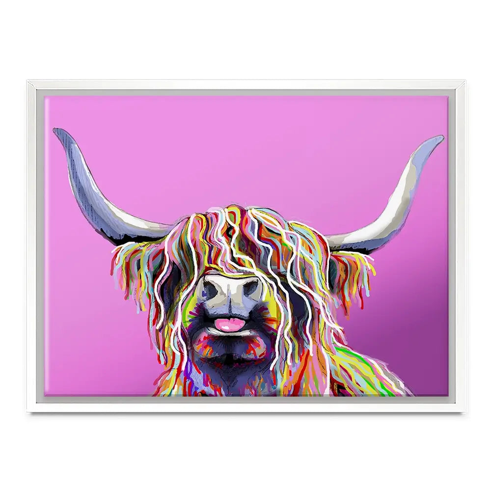 Cheeky Pink Highland Cow Canvas Print Cheeky Pink Highland Cow Canvas Print wall art product Independent