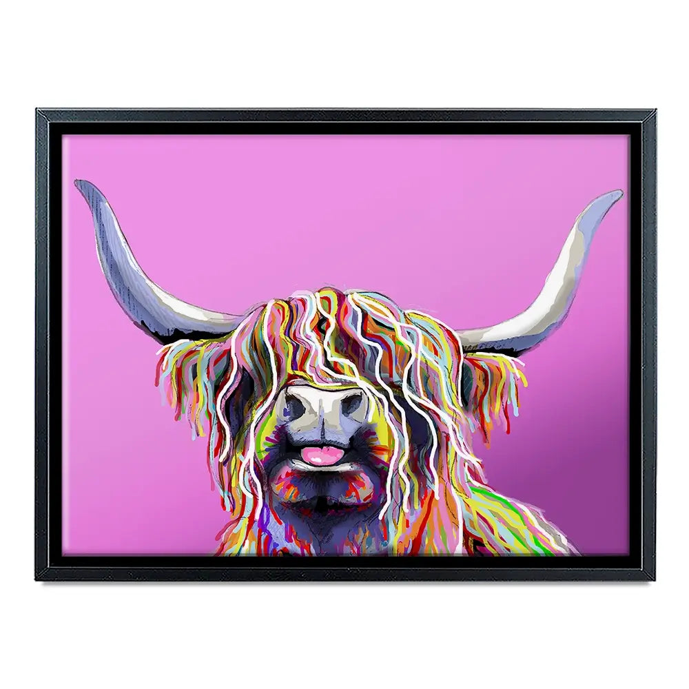 Cheeky Pink Highland Cow Canvas Print Cheeky Pink Highland Cow Canvas Print wall art product Independent
