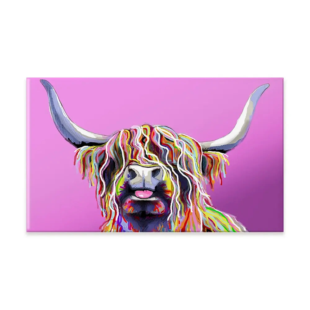Cheeky Pink Highland Cow Canvas Print Cheeky Pink Highland Cow Canvas Print wall art product Independent