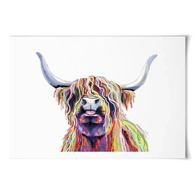 Cheeky White Highland Cow Art Print Cheeky White Highland Cow Art Print wall art product Independent