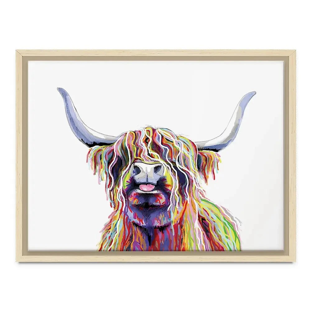 Cheeky White Highland Cow Canvas Print Cheeky White Highland Cow Canvas Print wall art product Independent