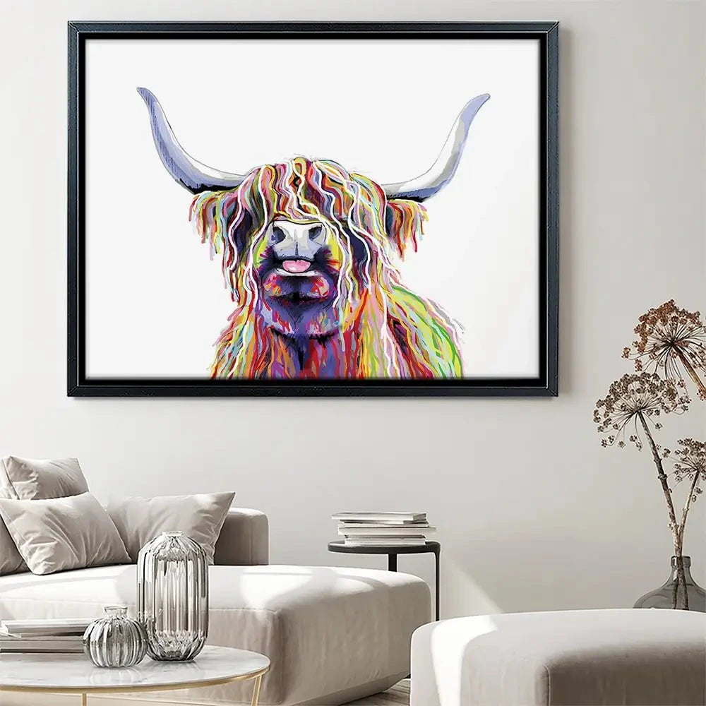 Cheeky White Highland Cow Canvas Print Cheeky White Highland Cow Canvas Print wall art product Independent