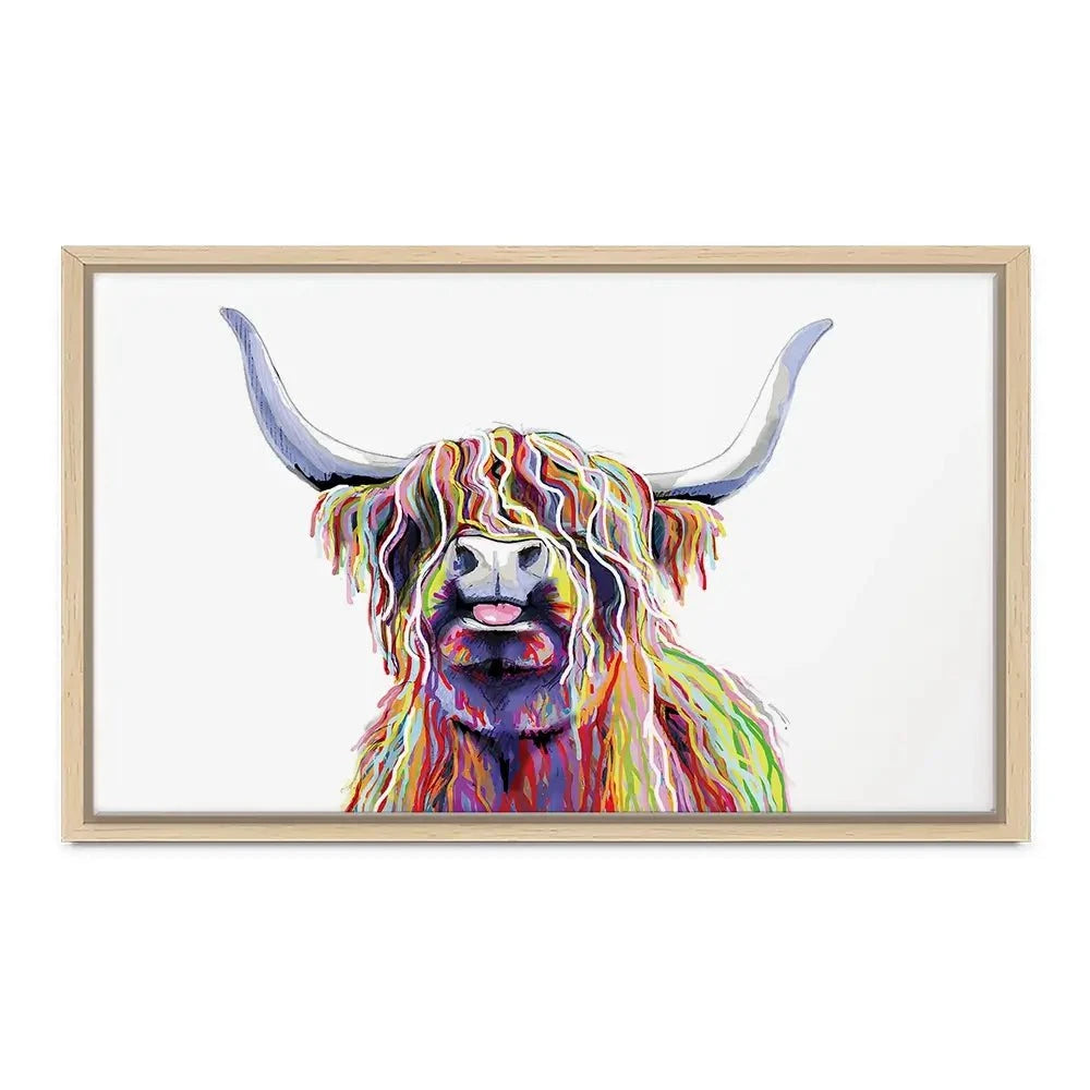 Cheeky White Highland Cow Canvas Print Cheeky White Highland Cow Canvas Print wall art product Independent